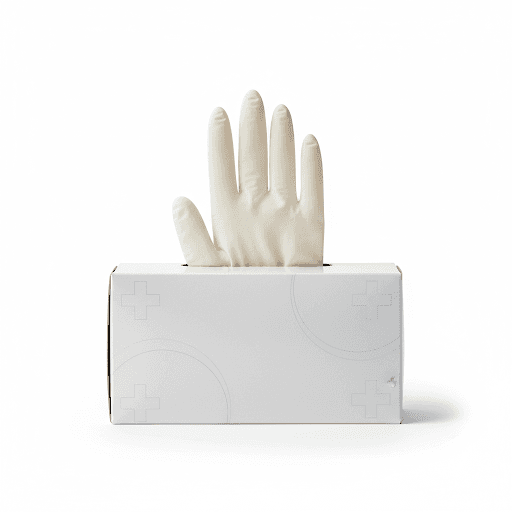 Latex-Untersuchungshandschuhe gepudert — 100er Box (M) 2