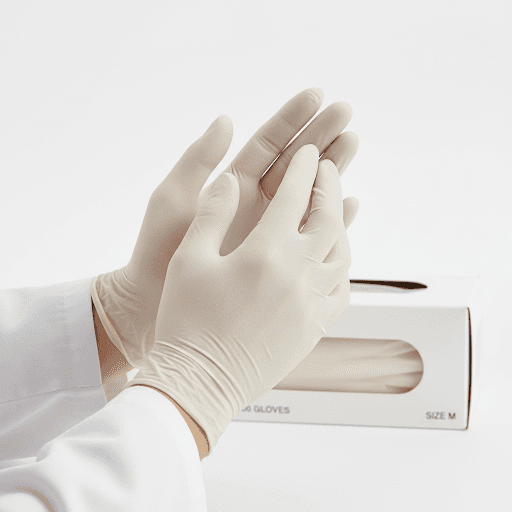 Latex-Untersuchungshandschuhe gepudert — 100er Box (M) 5