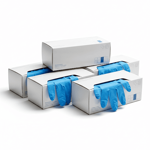 Nitril-Einmalhandschuhe puderfrei blau — 100er Box (L) 3